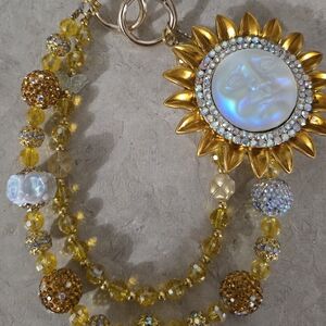 Sunburst Gold and White Necklace